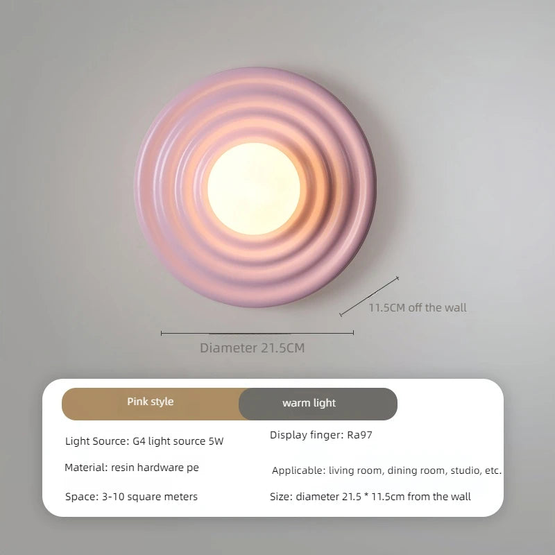 Retro LED Wandlamp Kleurrijk Rond