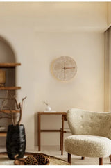 Travertin Wandlamp met Klok – LED Natuursteen Wabi-Sabi Design