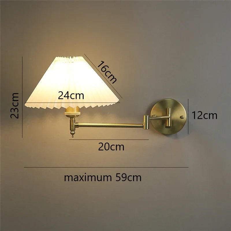 Nordic Wandlamp LED Opvouwbaar Zwart/Goud Voor Slaapkamer & Studie