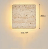 Travertin Wandlamp met Klok – LED Natuursteen Wabi-Sabi Design