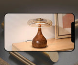 Retro Franse Tafellamp LED Glas & Hout Voor Slaapkamer & Studie