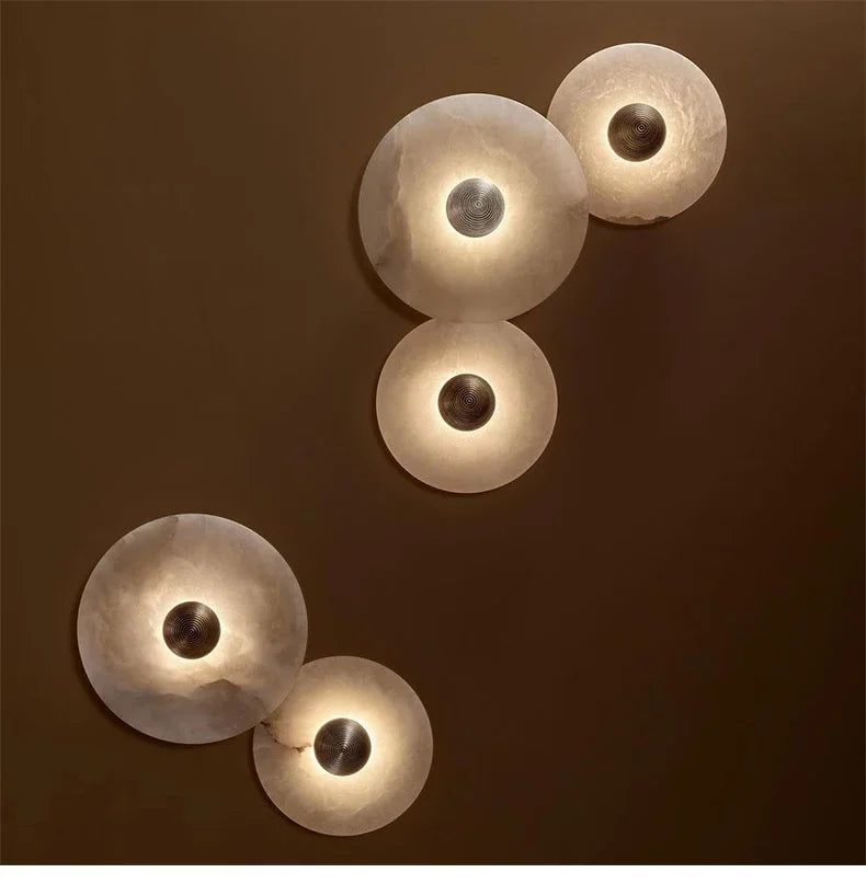 Ronde Marmeren Wandlamp – Nordic Minimalistisch LED Bedlamp