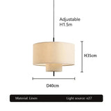 Wabi-Sabi stoffen LED hanglamp – Japanse stijl voor woonkamer & eetkamer