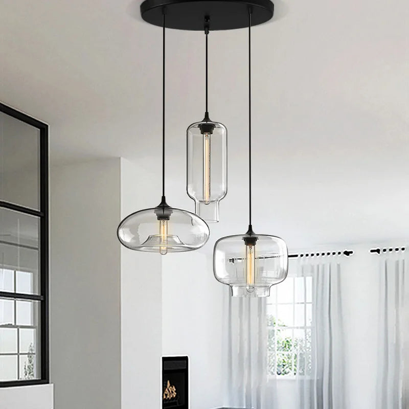 Caren Nordic Hanglamp – Handgemaakt Glas LED Filament Pendant Light