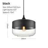 Nordic LED Hanglamp Glas & Hout – Moderne Plafondlamp E27