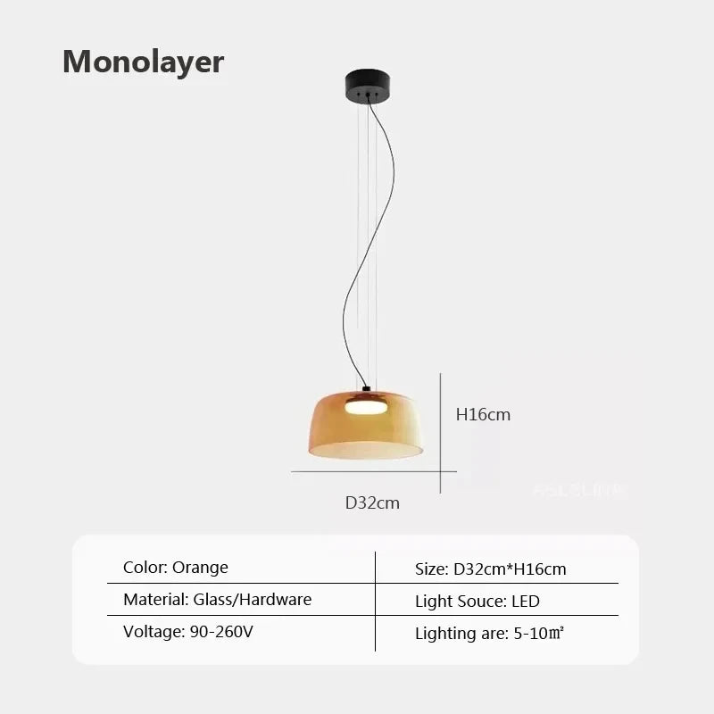 Nordic LED Hanglamp van Glas – Kleurrijke Moderne Plafondlamp