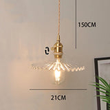 Messing Glas Hanglamp Nordic Vintage E27 Voor Slaapkamer & Café