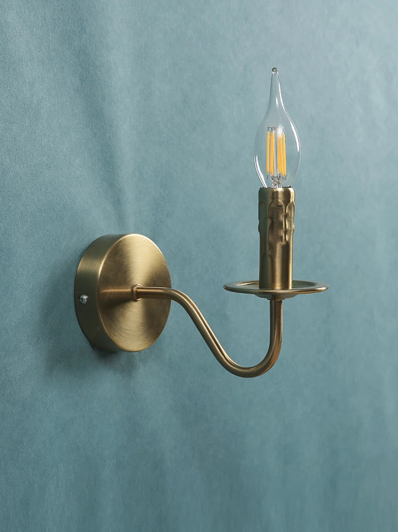 Nordic Wandlamp Kaarsstijl Retro Metaal E14 Slaapkamer Bedlamp