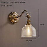 Koperen Wandlamp – Vintage LED Sconce met Helder Glas E14