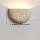 Travertin Wandlamp – Wabi-Sabi LED Natuursteen Bedlamp