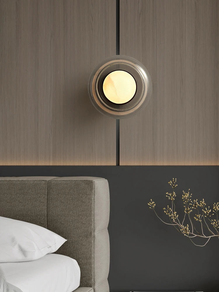 Minimalistische Marmeren Wandlamp – Moderne LED Bedlamp/Grille Design