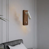 Wandlamp met Schakelaar – Hout & Messing, Goud/Zilver, E27 LED