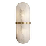 Marmeren Wandlamp – Luxe LED Sconce met Messing/Goud Afwerking