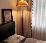 Rond Bruin Acryl Hanglamp Met Donker Hout Voor Eetkamer & Slaapkamer