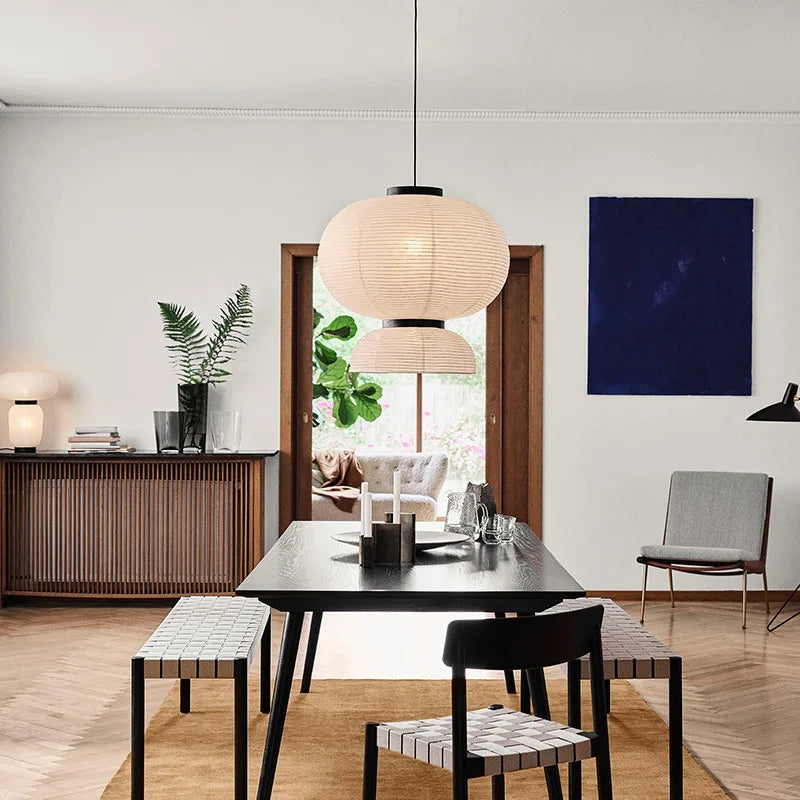 Wabi-Sabi Hanglamp – Japanse Rijstpapier LED Pendel