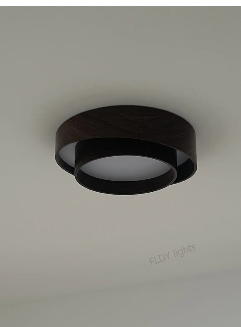 Menvix Nordic LED Plafondlamp – Walnoothout Design Slaapkamer & Woonkamer