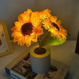 LED Zonnebloem Nachtlamp – Oplaadbare Tafellamp USB 26cm