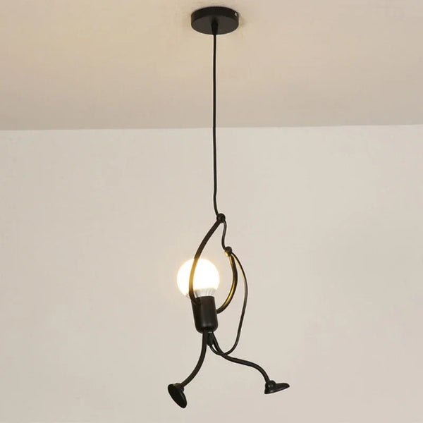 Vintage Iron Chandelier LED E27 Voor Woonkamer & Kinderkamer Zwart