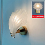 Nordic Glas Shell Wandlamp E14 – Modern Bedlamp voor Slaapkamer & Gang