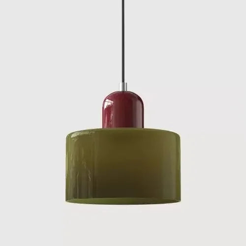 Vintage Kleine Hanglamp Glas-in-Lood – Roze/Oranje/Groen/Wit – E27