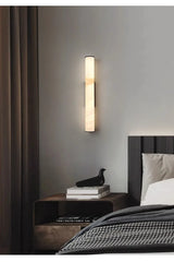 Marmeren Wandlamp – Luxe Messing LED Cilinder 30–60cm