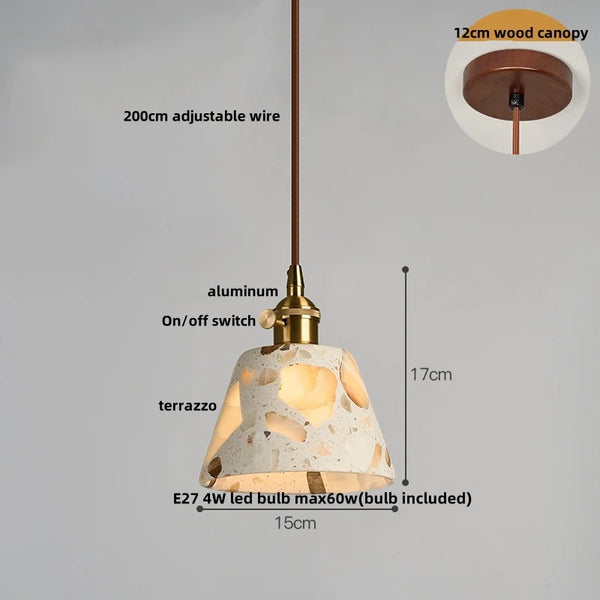 TerraLume LED Hanglamp – Moderne Terrazzo & Koper Designlamp