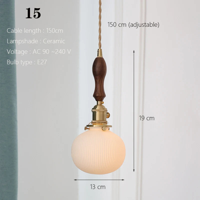 Japanse Keramische Hanglamp – Scandinavische Witte Plafondlamp E27