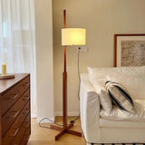 Retro Walnoot Houten Vloerlamp LED – Verstelbaar voor Woon- & Slaapkamer