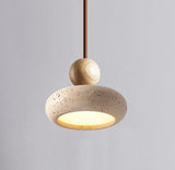 Travertin LED Hanglamp – Japanse Stijl Steen Pendant Light