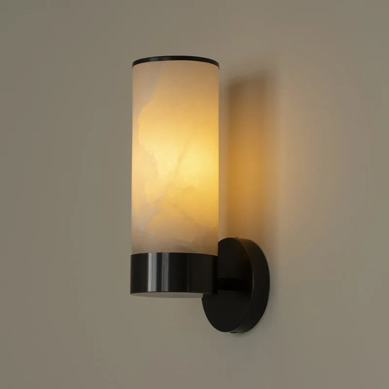 Albast Marmeren Wandlamp – Luxe Messing LED Sconce Modern