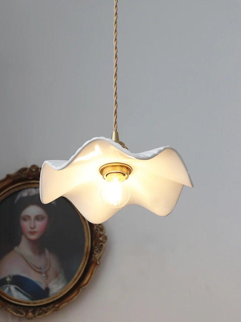 Japanse Keramische Hanglamp – Scandinavische Witte Plafondlamp E27