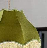 LED Hanglamp Groen Stoffen Kwast – Vintage Voor Woonkamer & Café