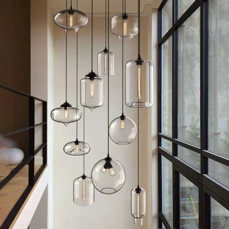 Caren Nordic Hanglamp – Handgemaakt Glas LED Filament Pendant Light