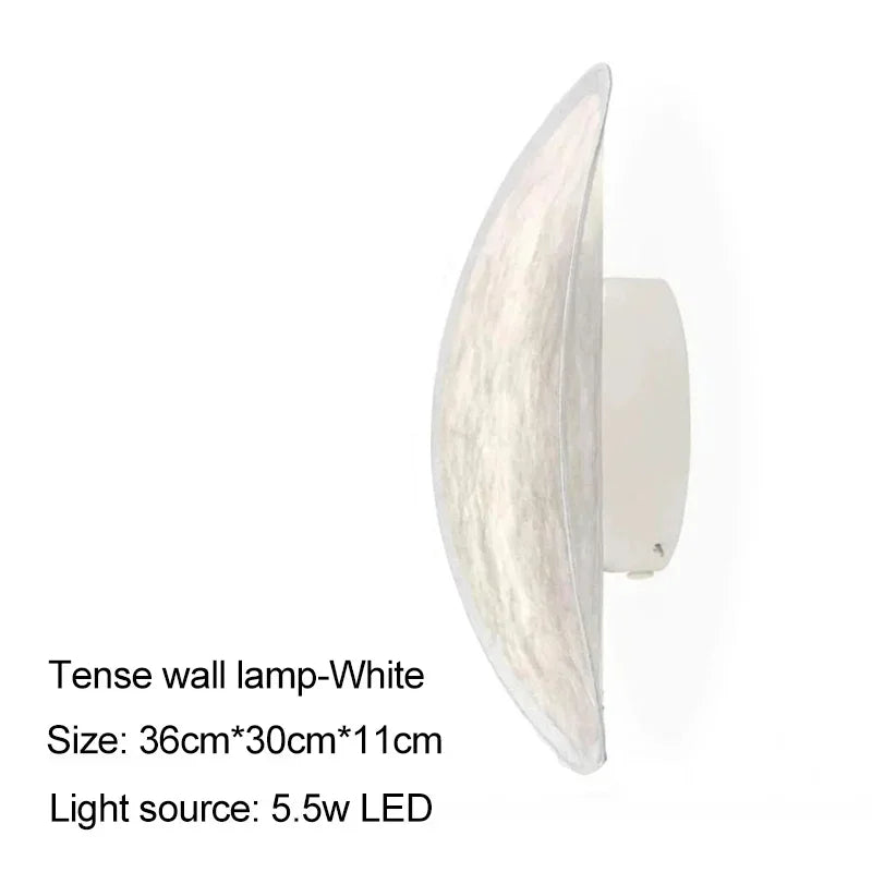 Nordic Wabi-Sabi Wandlamp – Zijde Crème Design Slaapkamerlamp