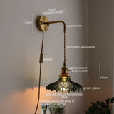 Groene Glas & Koper LED Wandlamp – Vintage Retro Wandverlichting E27