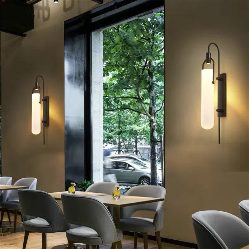 Moderne LED Wandlamp – Glas & Metaal Slaapkamer/Woonkamer Goud/Zwart