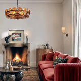 Franse Retro Hanglamp – Luxe Gekleurd Glas LED Pendant Light E14