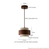 Nordic Houten Steen LED Hanglamp – Zwart/Geel – Modern Design