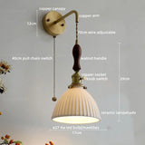 Nordic LED Wandlamp Keramiek & Koper met Walnoot Handvat