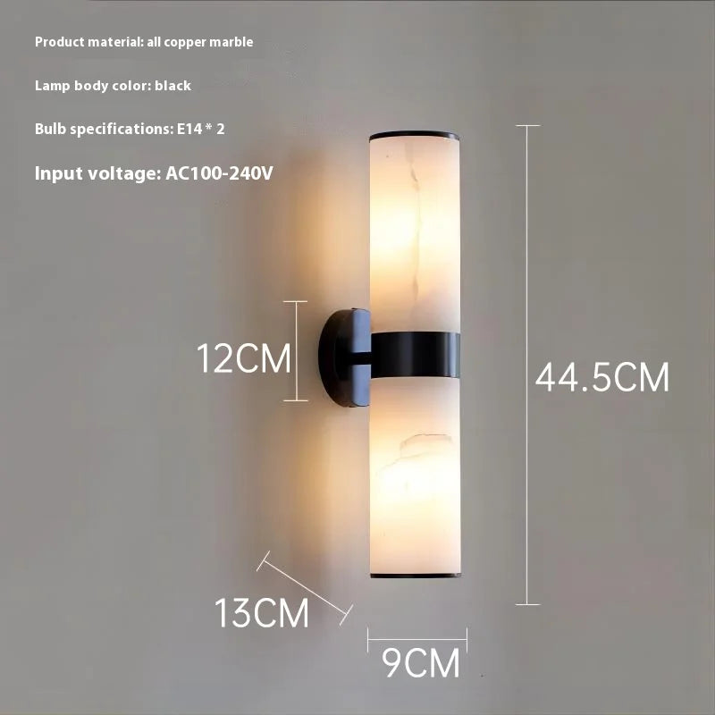 Albast Marmeren Wandlamp – Luxe Messing LED Sconce Modern