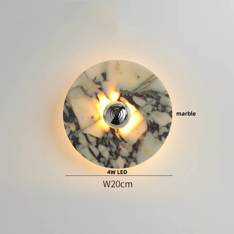 Marmeren Wandlamp – Wabi-Sabi Luxe LED Sconce met Glazen Bol