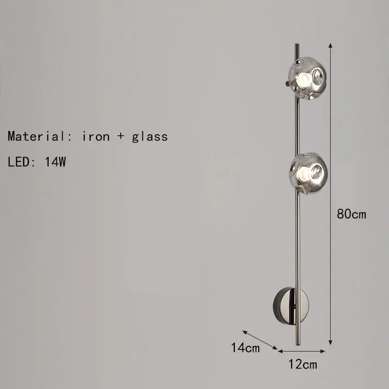Minimalistische Wandlamp – Grijs Helder Glas & Goud/Zwart Metaal