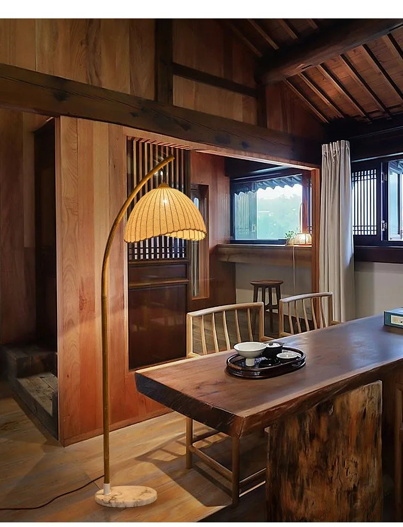 Wabi-Sabi LED Vloerlamp – Scandinavisch Minimalisme & Japans Design voor een Rustgevende Sfeer