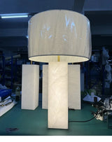 Moderne Marmeren Tafellamp LED met Stoffen Kap – Slaap- & Woonkamer