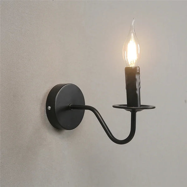 Nordic Wandlamp Kaarsstijl Retro Metaal E14 Slaapkamer Bedlamp