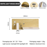 Multifunctionele Wandlamp – LED, USB & Draadloze Oplader, Zwart/Goud/Wit
