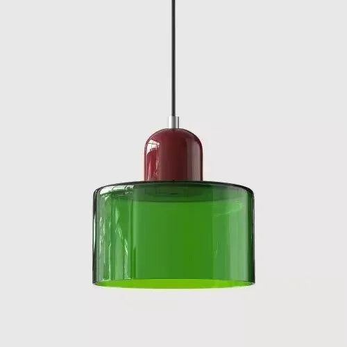 Vintage Kleine Hanglamp Glas-in-Lood – Roze/Oranje/Groen/Wit – E27