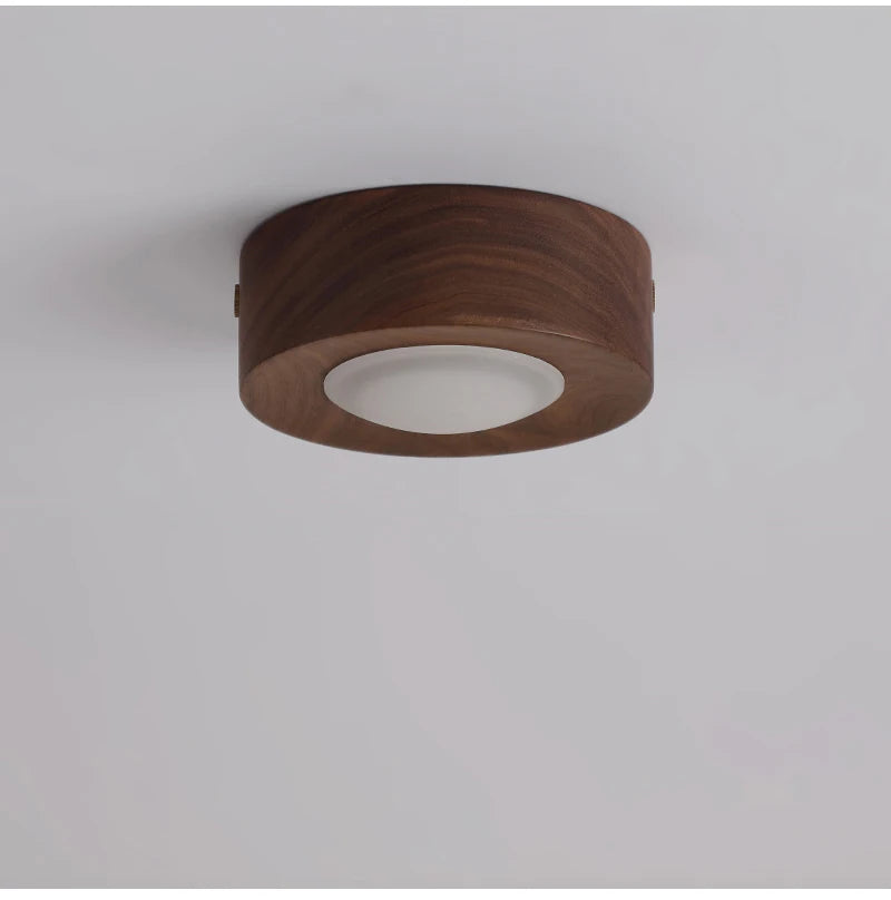 Houten Plafondlamp Walnoot/Essen – LED Spot Ø3-5m² Modern