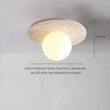 Wabi-Sabi Plafondlamp – Travertin Steen LED Ø12cm/Ø15cm