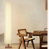 Moderne Stoffen LED Vloerlamp – Houten Staande Lamp voor Woonkamer